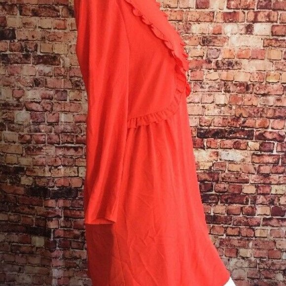 Cece Fiery Red Long Sleeve Shift Dress Size 2